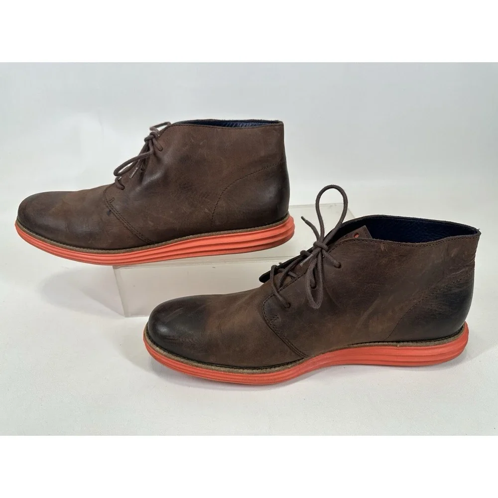 Cole Haan Lunargrand Men's Chukka Boots Size 13 Nubuck Leather Brown‎ C11719